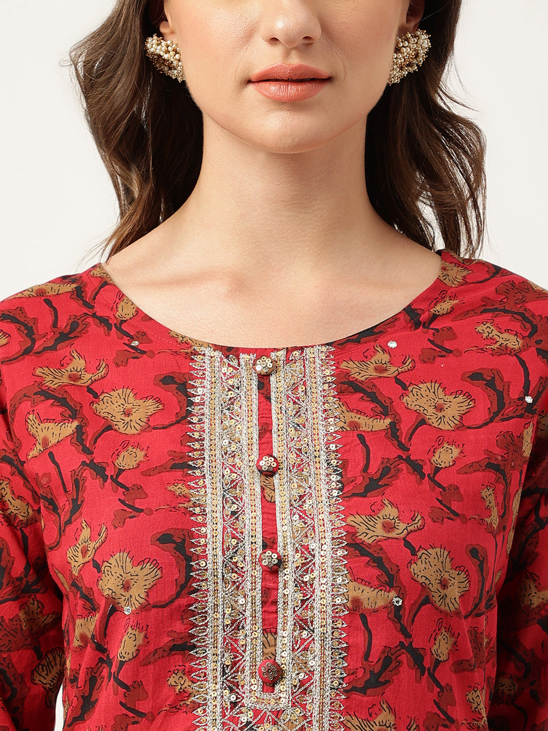 Eshani Floral Printed Cotton Kurta with Sharara Set