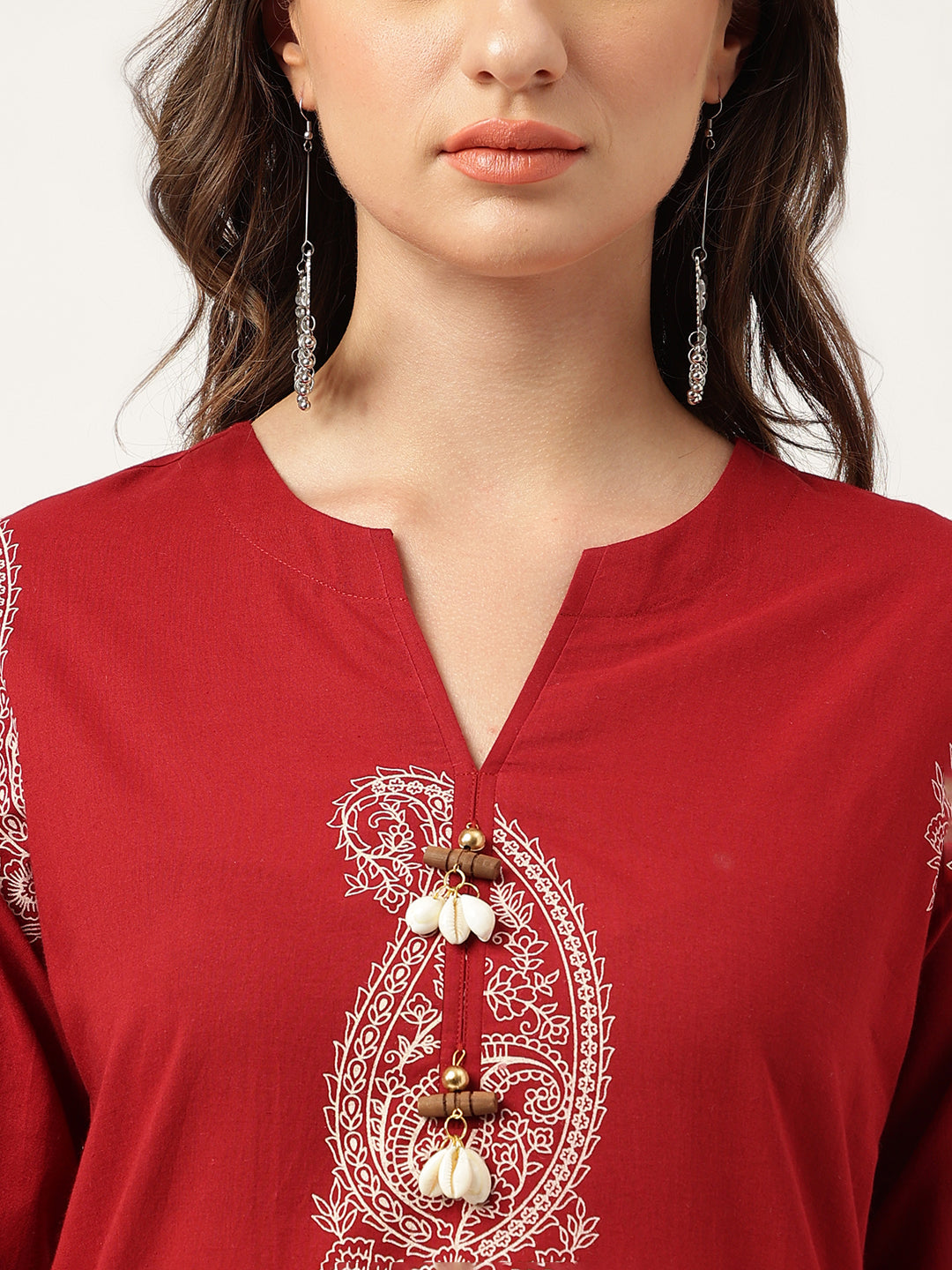 Eshani Maroon Paisley Print Cotton Co-ord Set