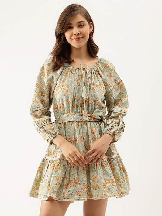 Eshani Sky Blue Floral Dress