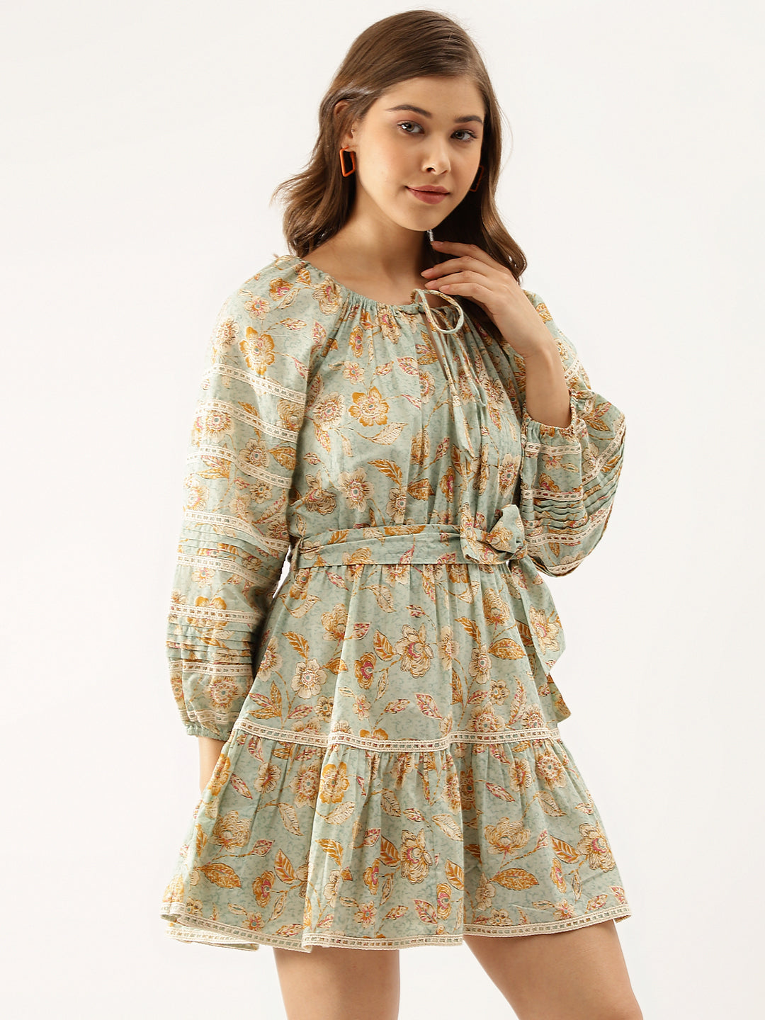 Eshani Sky Blue Floral Dress