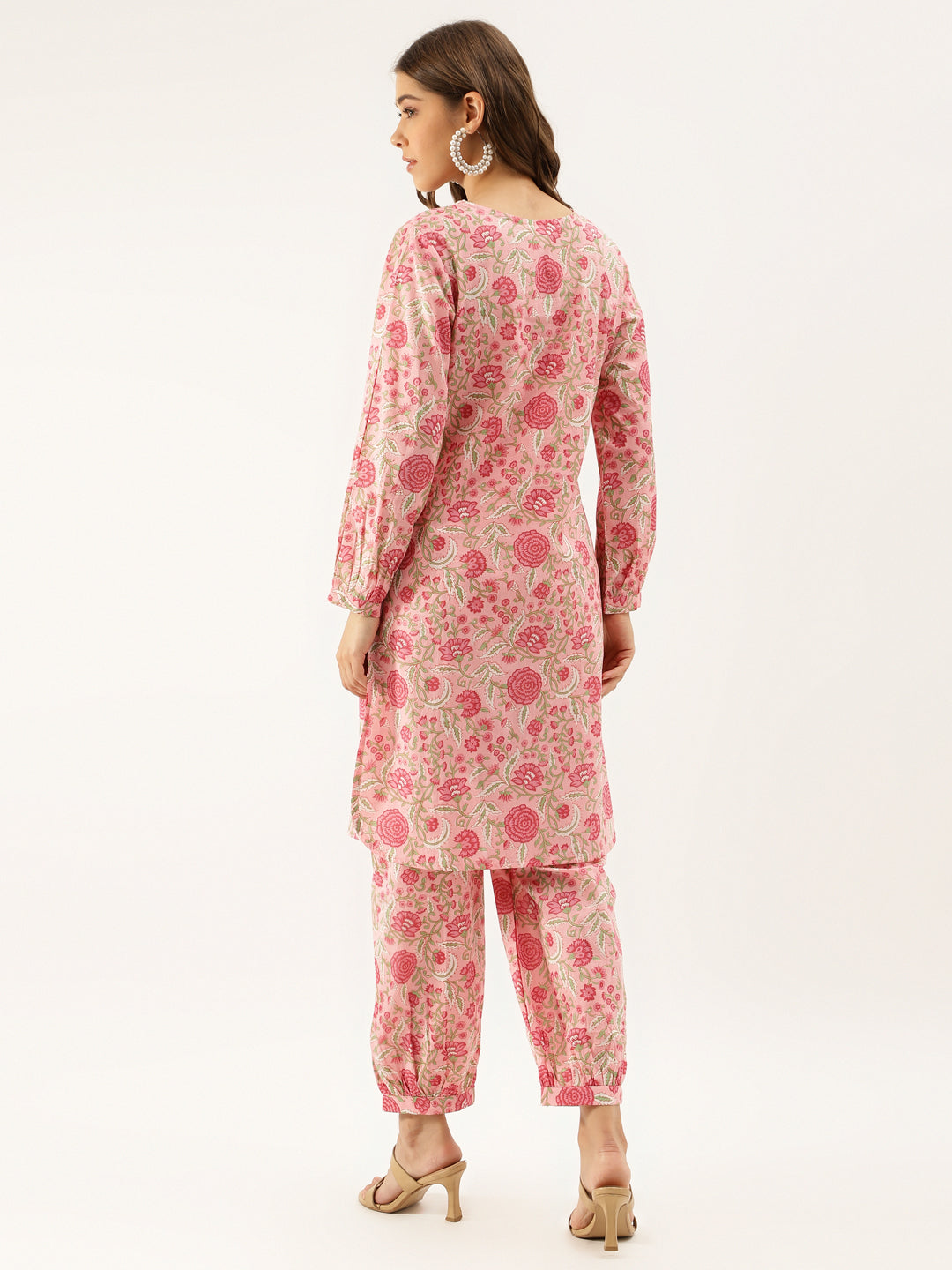 Eshani Pink Floral Print Cotton Co-ord set