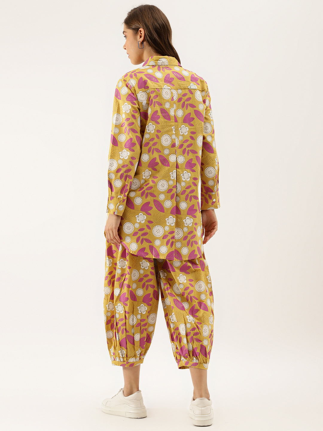 Eshani Mustard Floral Print Cotton Co-ord Set