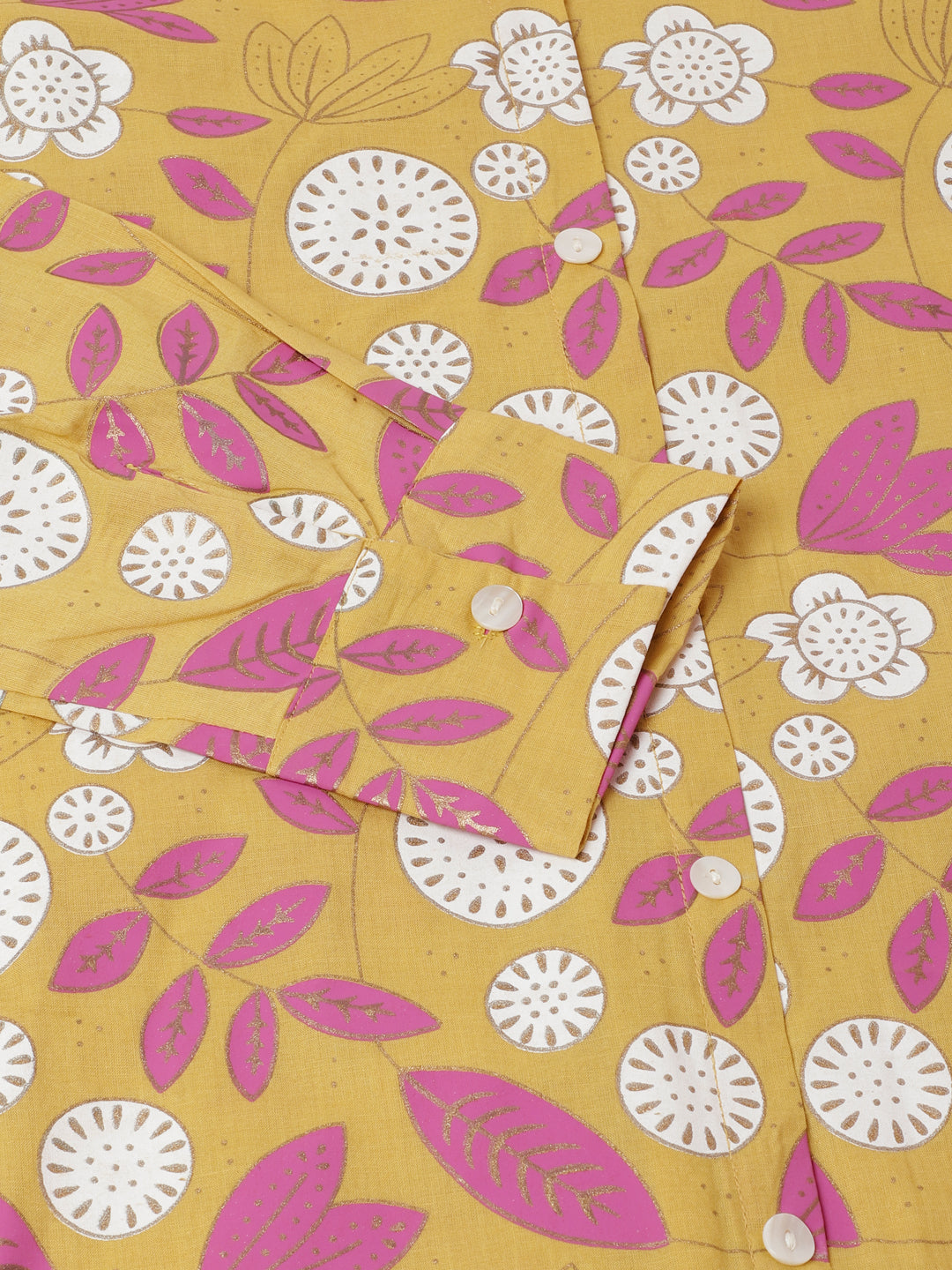 Eshani Mustard Floral Print Cotton Co-ord Set