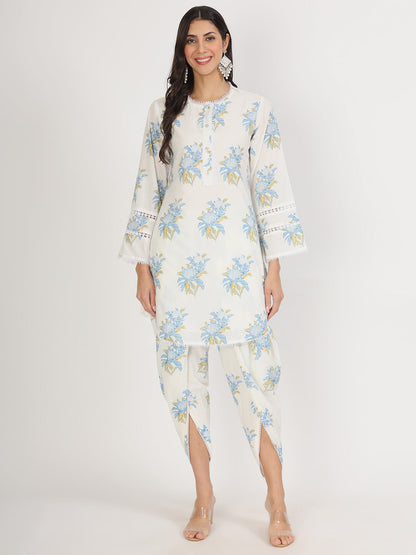 Eshani off White Floral Print Cotton Co-ord set