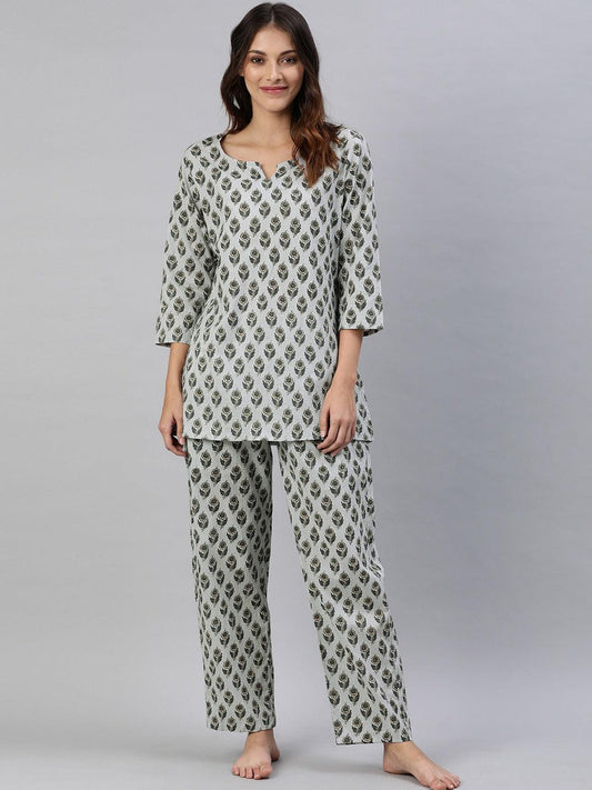 Eshani Grey Color Cotton Loungewear/Nightwear - Eshani world