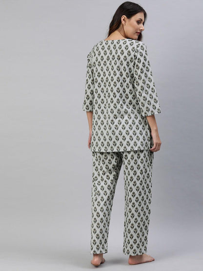 Eshani Grey Color Cotton Loungewear/Nightwear - Eshani world