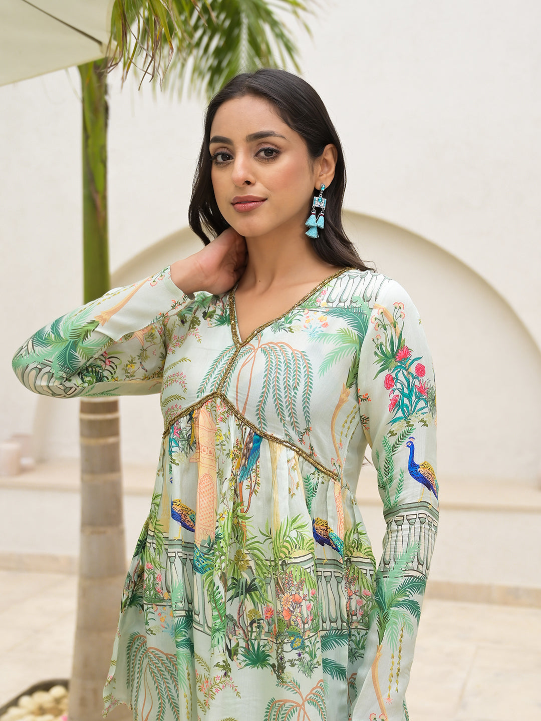 Eshani Green Digital Printed Muslin Co-ord set