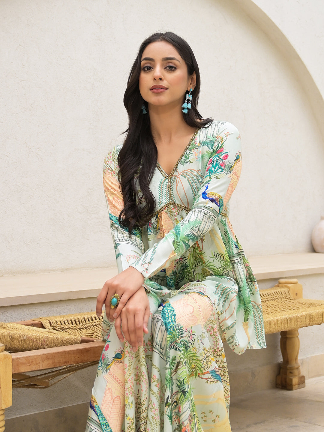 Eshani Green Digital Printed Muslin Co-ord set