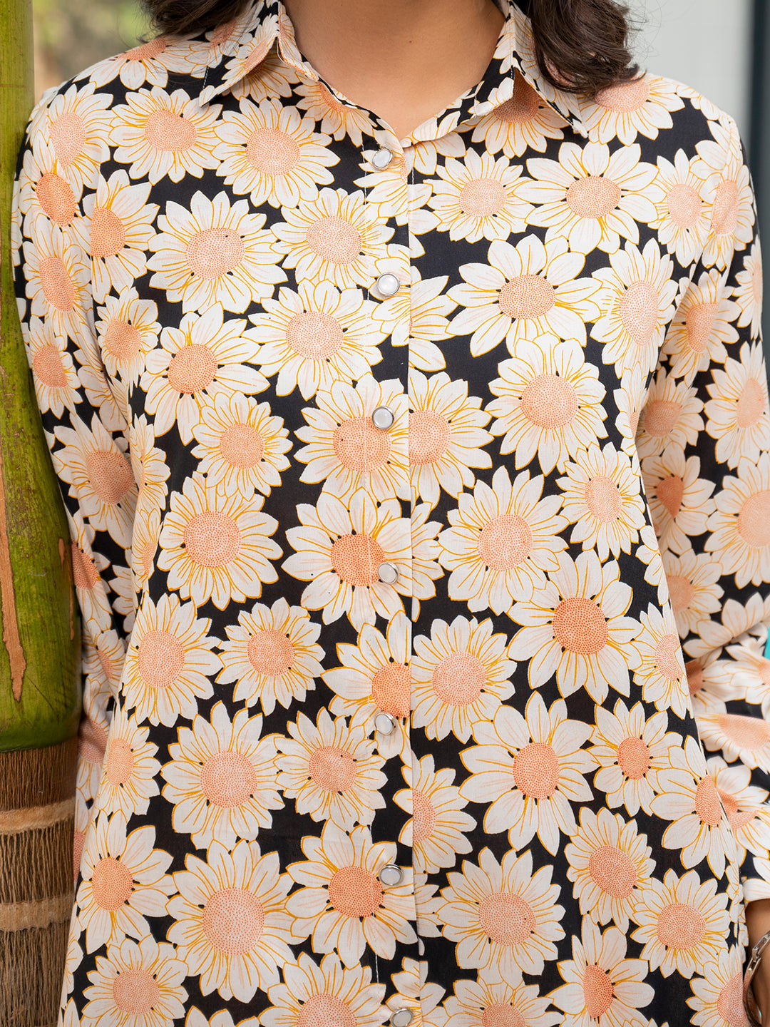 Eshani Black Floral Printed Rayon Co-ord Set
