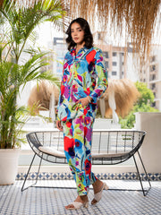 Eshani Multi Floral Printed Rayon Co-ord set for Women