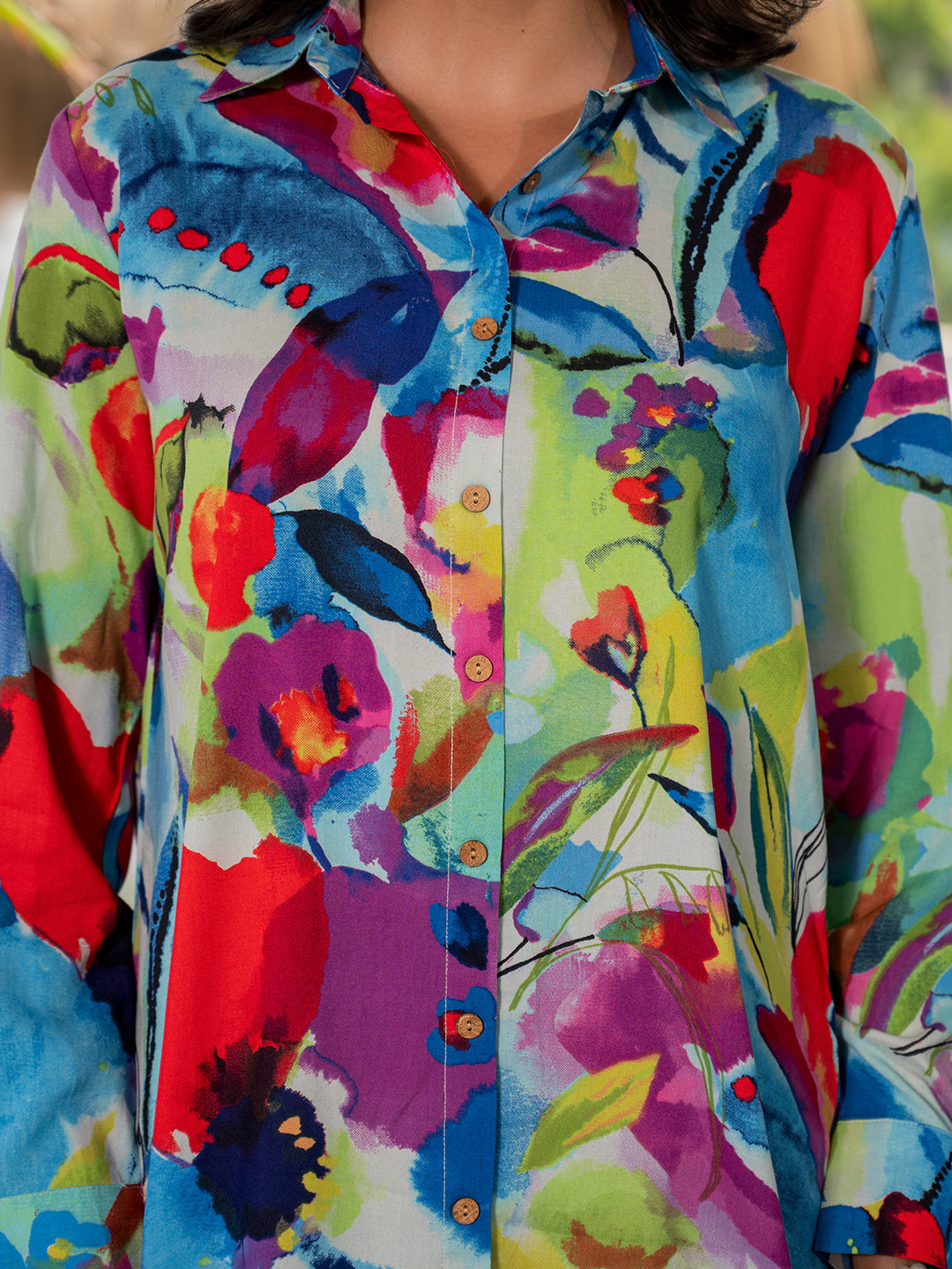 Eshani Multi Floral Printed Rayon Co-ord set for Women