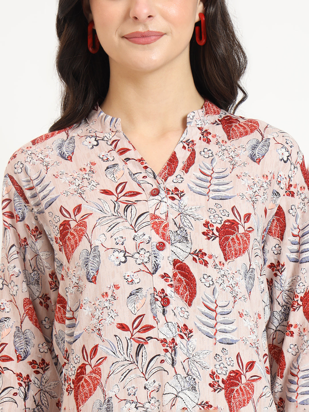 ESHANI Multicolour Floral Print Rayon Fabric Straight Kurta